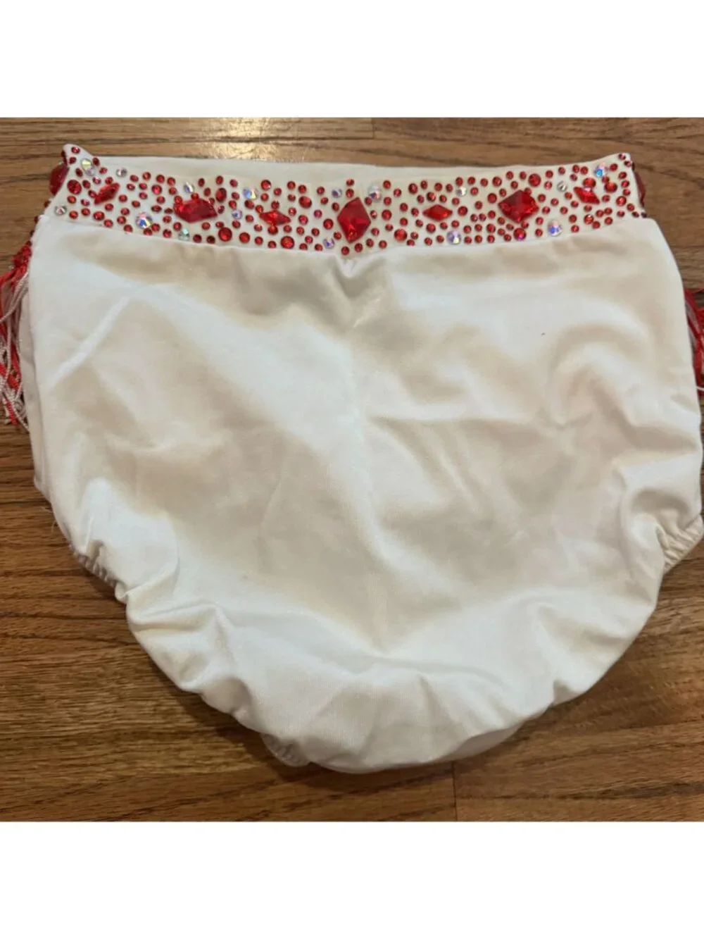 Kelle Large Child Red White Competition Dance Costume Fringe Tap Jazz Custom